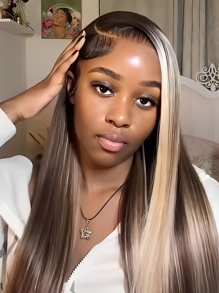 Highlight Straight Wig  With Babyhair
