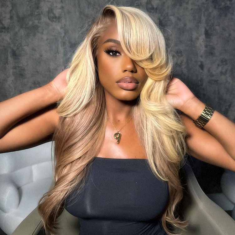 Blonde balayage on light brown hair