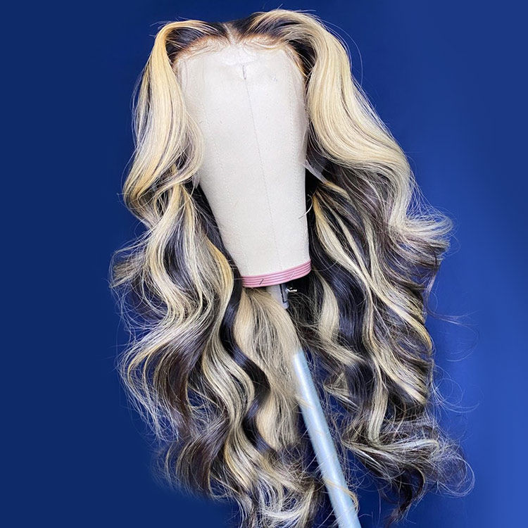 Affordable Black Wig With Blonde Streaks