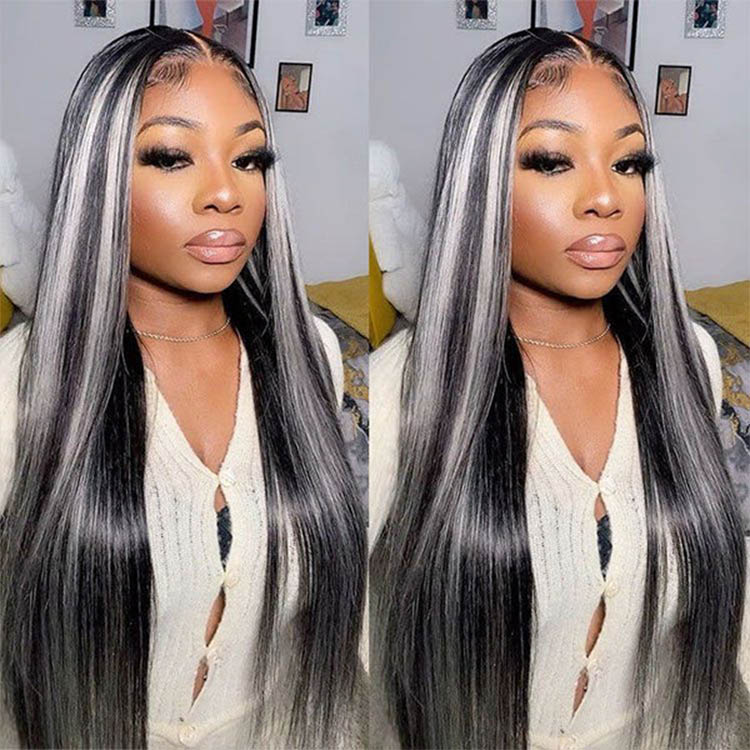 black wigs with gray highlights