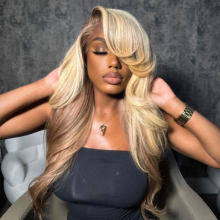 Blonde balayage on light brown hair