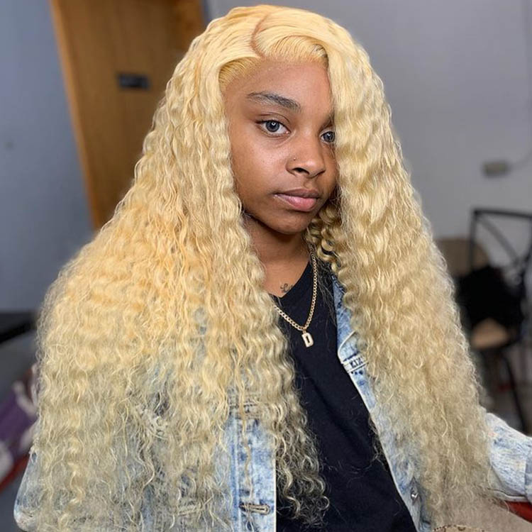 blonde deep wave hair wigs