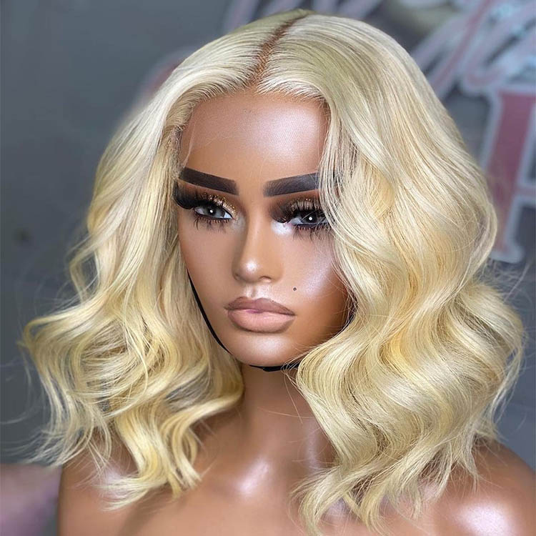 short wavy blonde wig