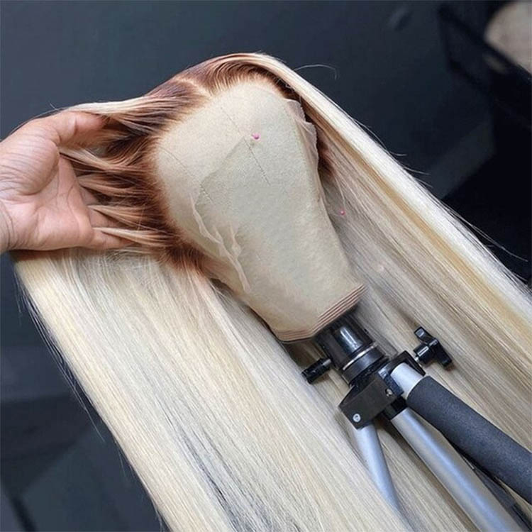 blonde full lace wigs with brown roots