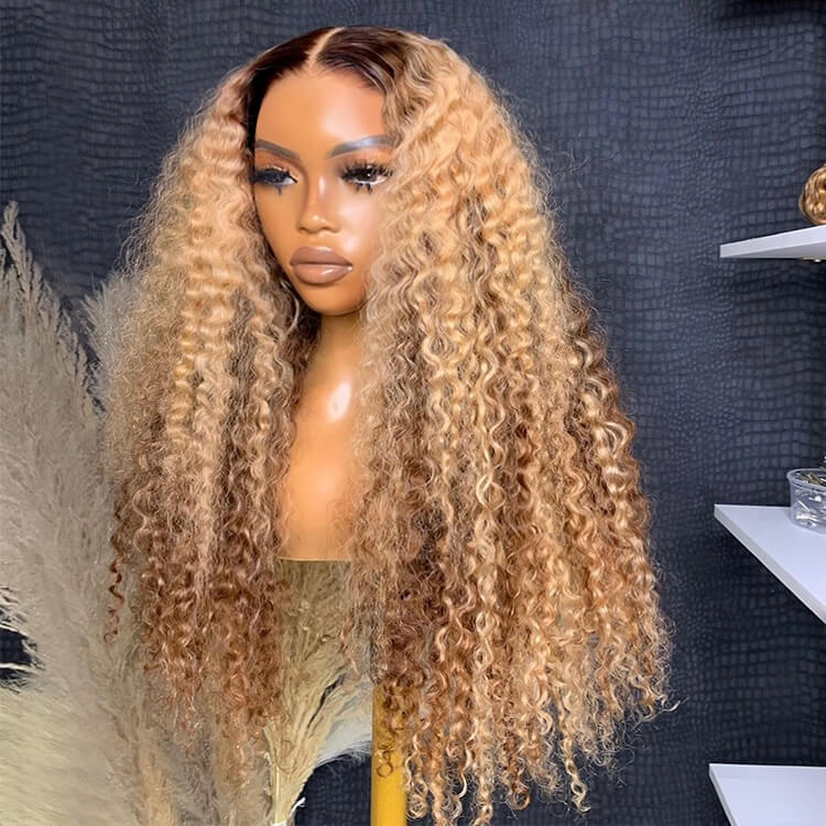Blonde Wig With Brown Roots