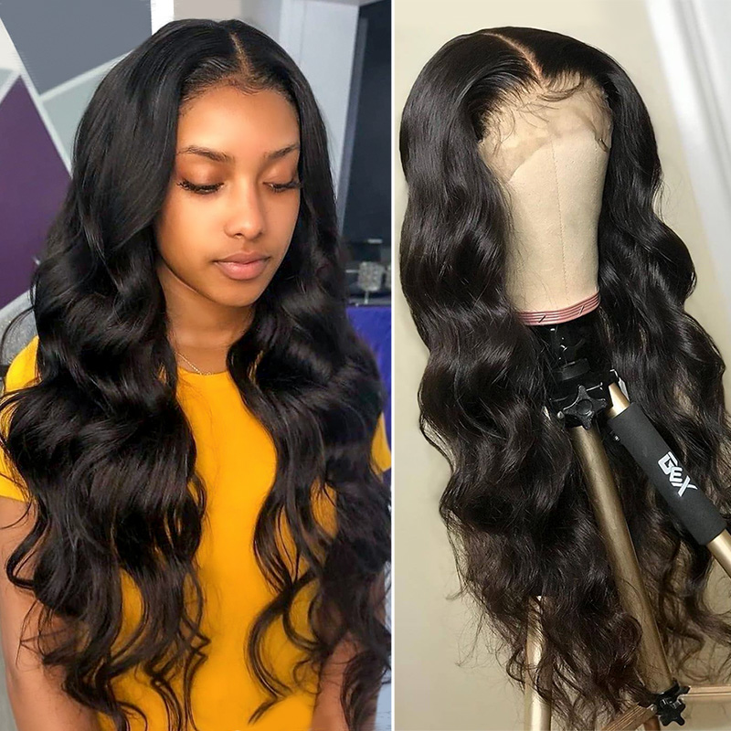 Human Hair Wigs Body Wave 6*6 Lace Closure Wig 130%-250% Density 100% Virgin Hair 