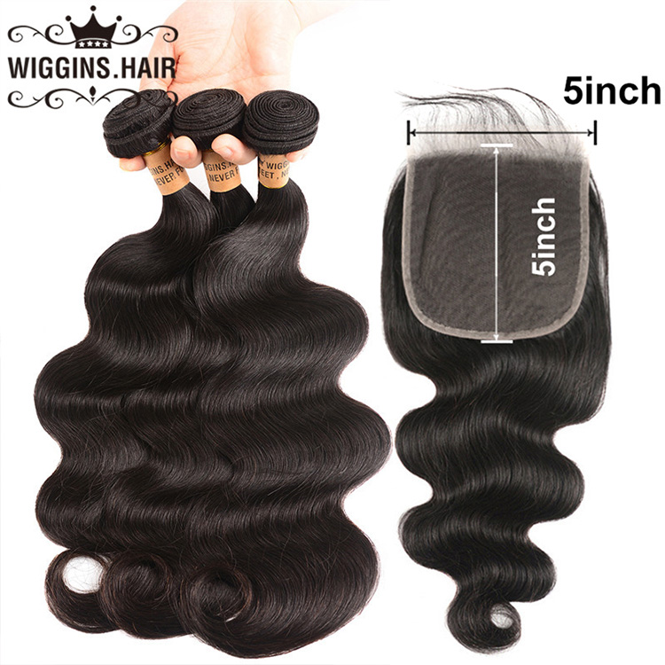 body wave bundles with 5x5 closure