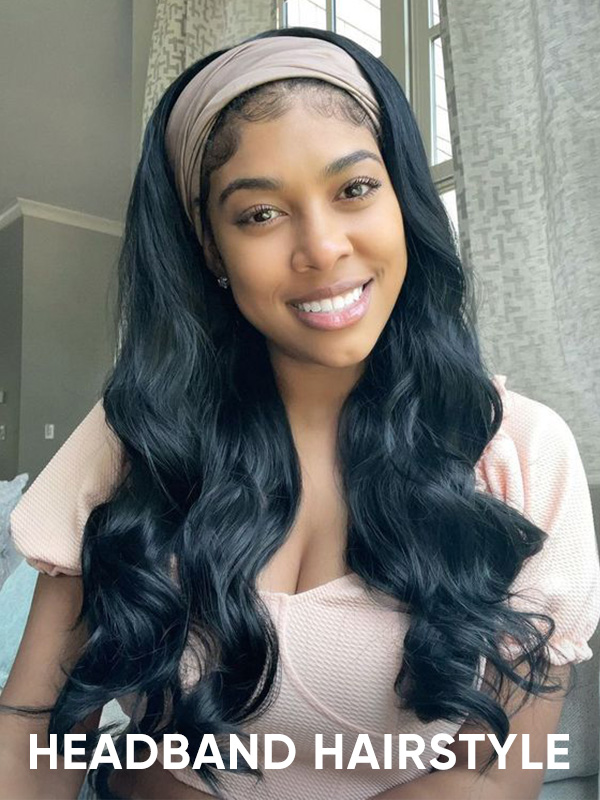 body wave headband wig