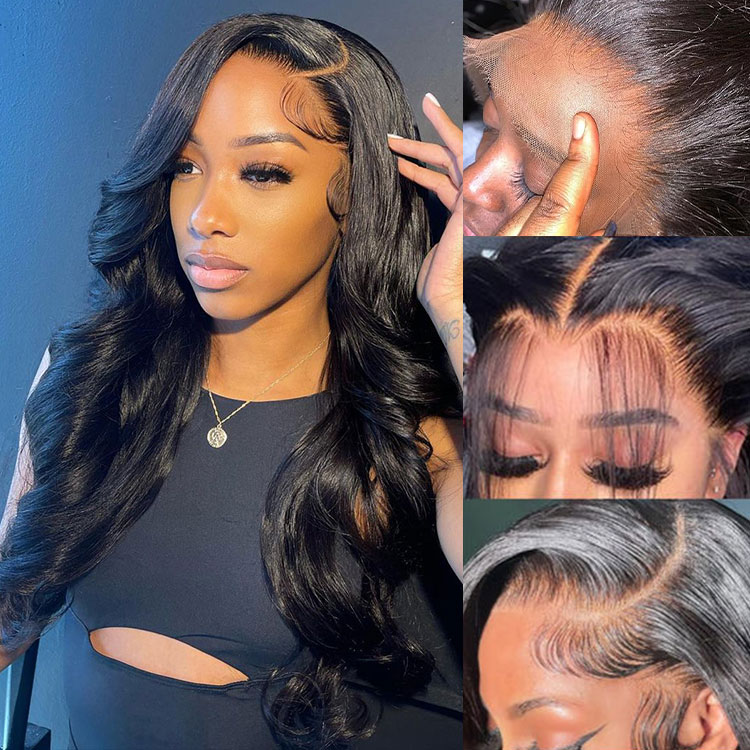 human hair body wave wig