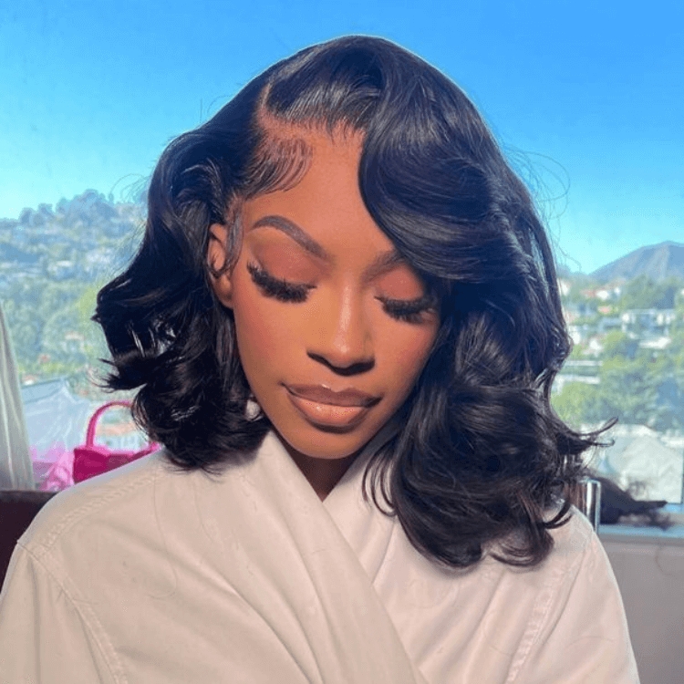 Body Wave Short Lace Front Wigs Human Hair Bob Wig Free Part-Ready & Go Wigs