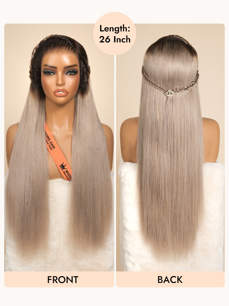13x6 Lace Braided Wig  Ash Blonde Color