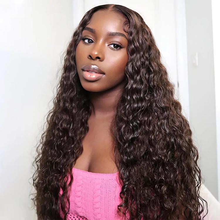 4 Chocolate Brown Wigs Human Hair Loose Deep Wave Lace Front Wigs