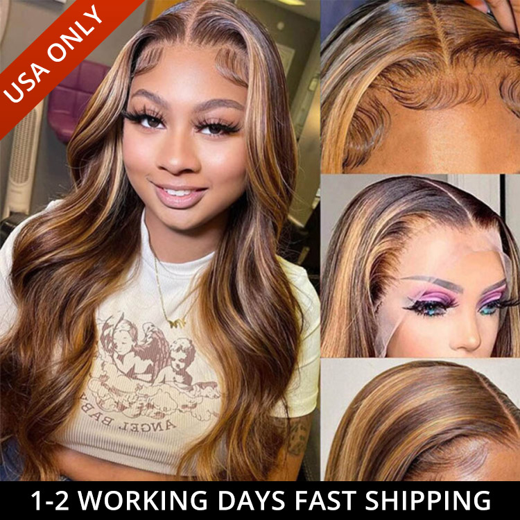 Brown Blonde Highlight Body Wave Wig