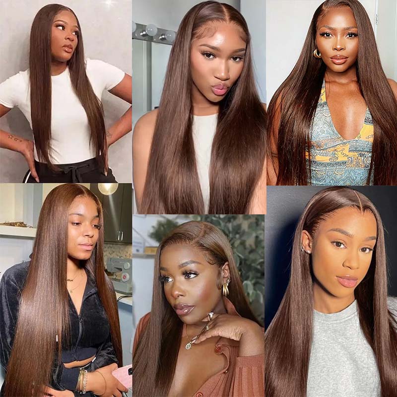 brown  wear to go straight wig 