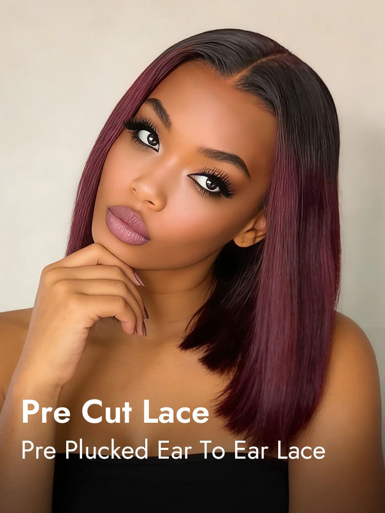 13x4 Pre-cut lace front Bob straight ready to wear wig