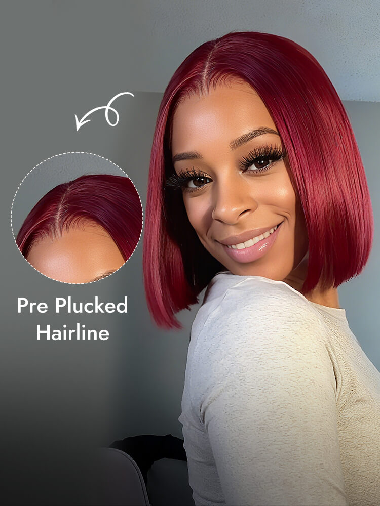 Burgundy  Lace Frontal  BOB Wig 