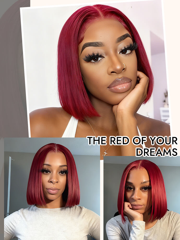  Burgundy Human Hair 8 Inch