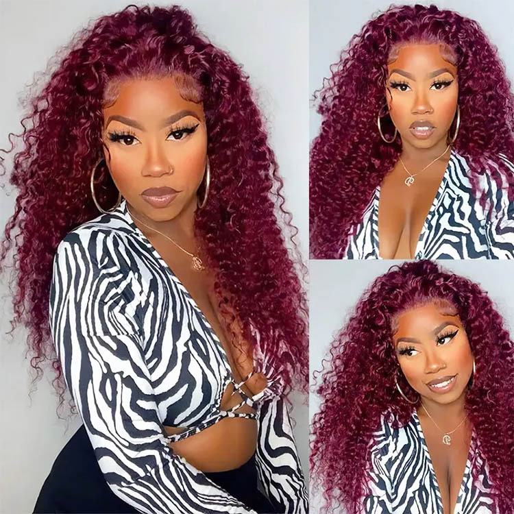 Burgundy Deep Wave Wigs