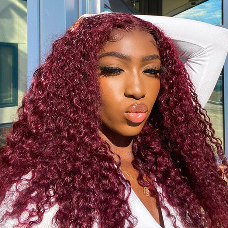 Burgundy Deep Wave Wigs