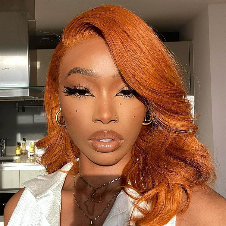 Burnt Orange Bob Wigs