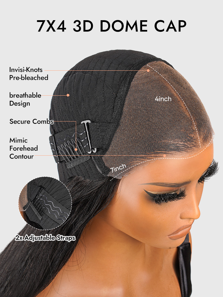 7x4 HD lace front human hair wig