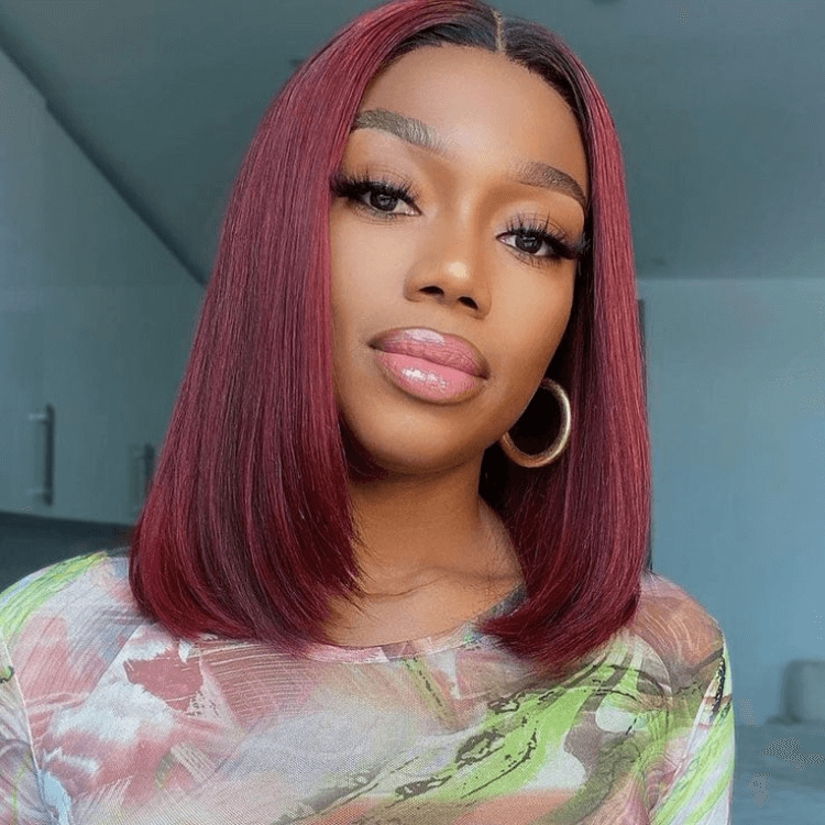 color 99J wig with dark roots