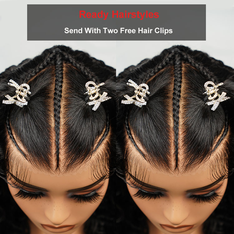 braided half up half down human hair wigs