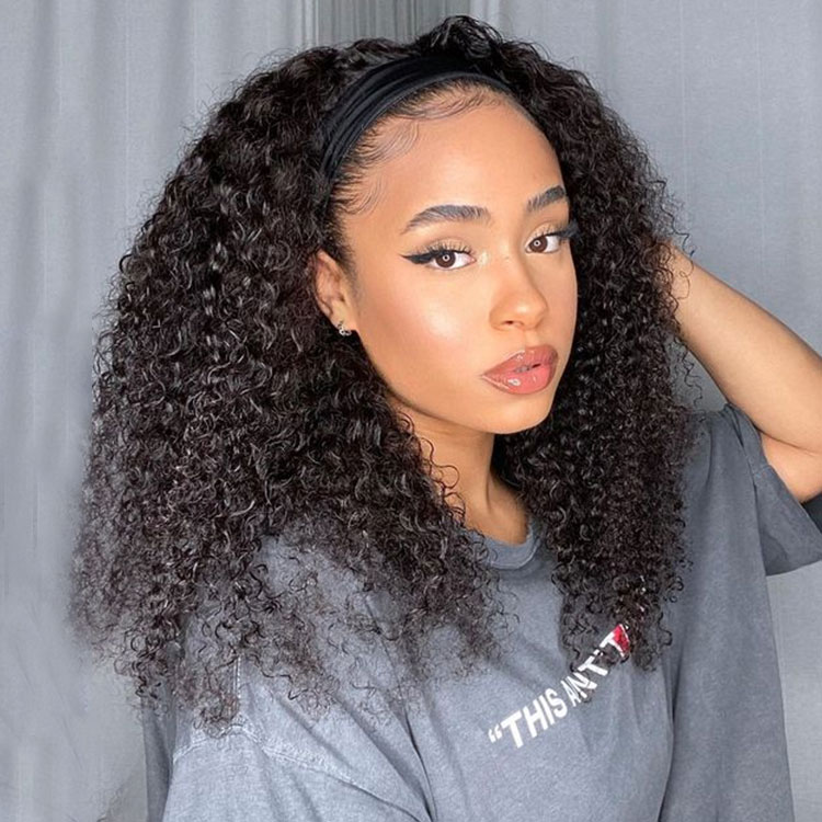 curly headband wigs