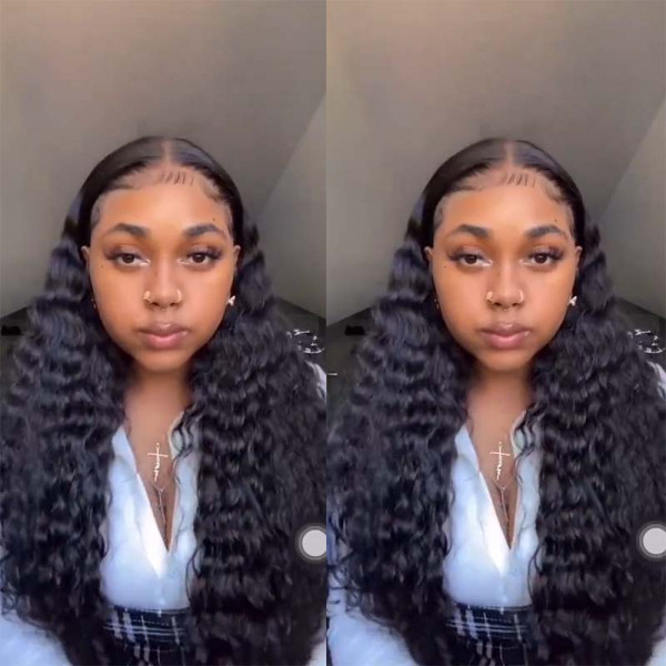 Remy Hair Loose Deep Wave Lace Front Human Hair Wigs Deep Part 13*6  Preplucked Lace Front Wigs -Wigginshair