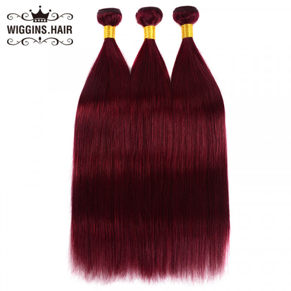 The Best Human Virgin Hair Color #99J Burgundy 3pcs Straight Hair  -Wigginshair