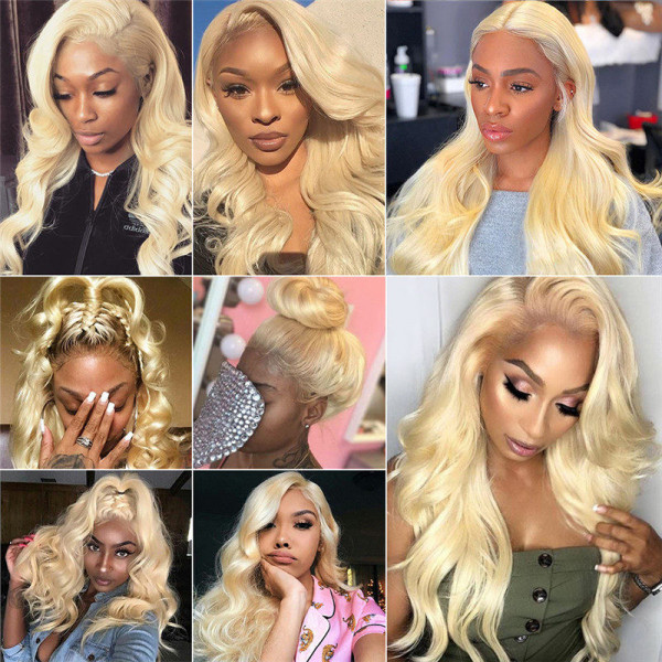613 Hair Body Wave Blonde Lace Front Wigs Transparent Lace Wig