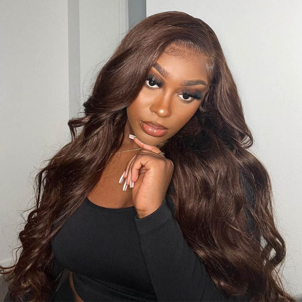 #4 Lace Front Wigs Straight And Body Wave Medium Brown Color Lace Front ...