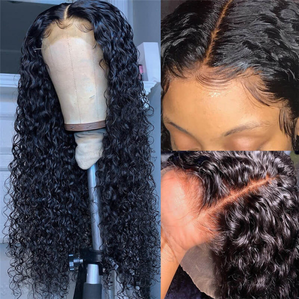Deep Wave Pre Made Fake Scalp Wigs 100 Human Hair Wigs Pre Plucked  -Wigginshair
