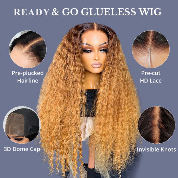 Wiggins Hair Ready And Go Wig-Deep Wave Ombre Honey Blonde Wig $184 (reg $368)