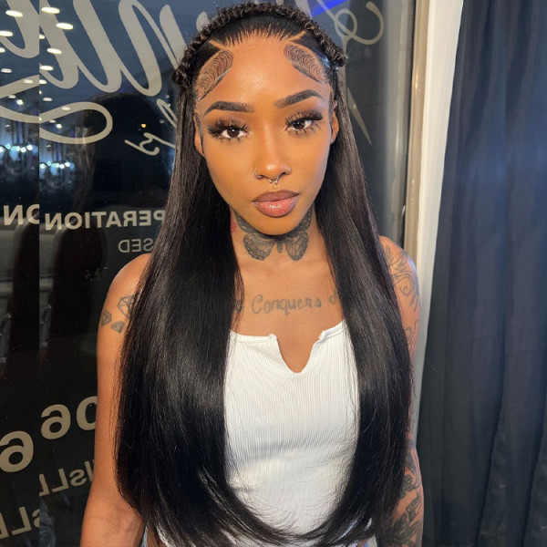 Braid Hairstyles For Straight Hair Glueless 13x4 Frontal Wigs - Wiggins ...