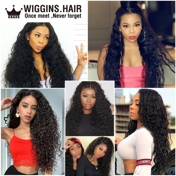 WIGGINS HAIR 4 Bundles Peruvian Natural Wave Hair Extensions With Closure  -Wigginshair
