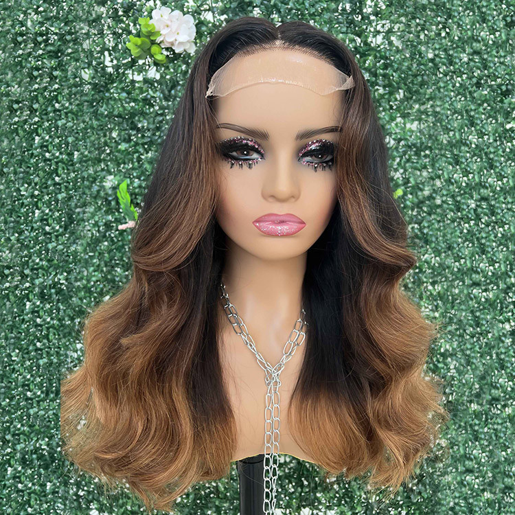 Natural Black 13x6 Lace Frontal Wig With Honey Blonde Highlight