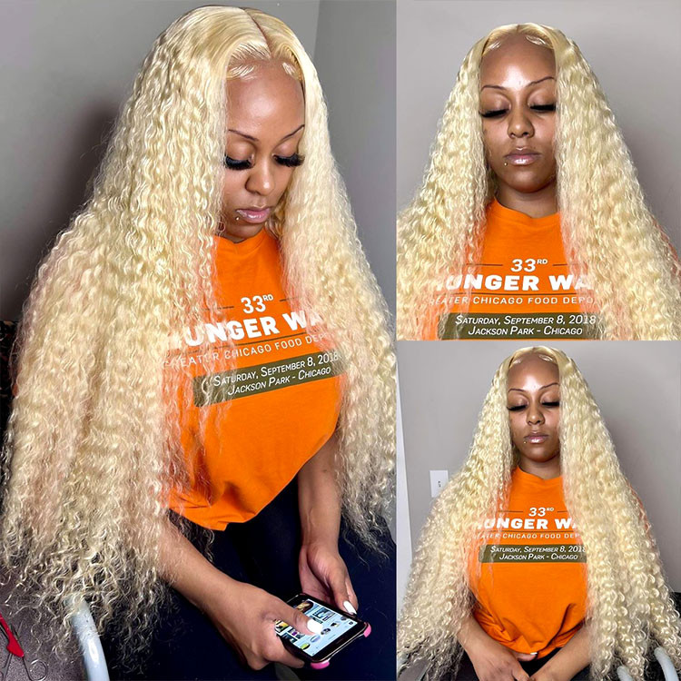 613 Blonde Deep Wave Lace Front Wigs Human Hair Wigs Wigginshair