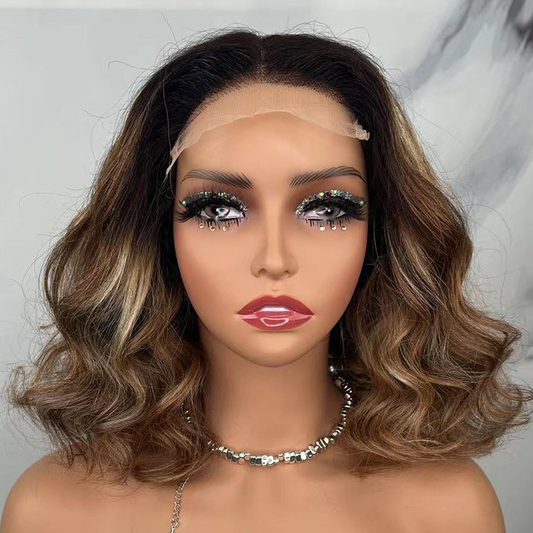 Honey Blonde Highlight Wigs Body Wave Transparent Lace Wig Wiggins Hair