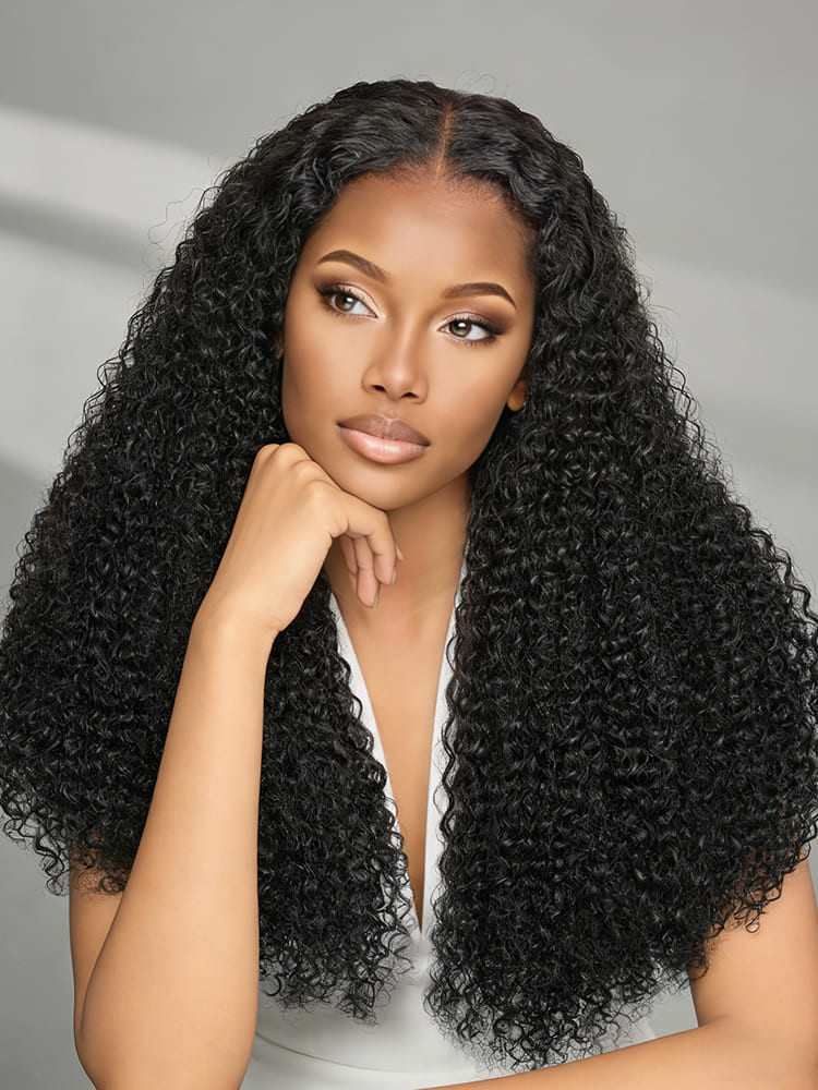 Curly Hair Wig with 5x5 HD Lace Super Double Drawn 200% Density Ready ...