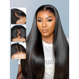 Ready And Go Wig-Silky Straight HD Transparent Lace Closure Wigs With Pre Cut Lace