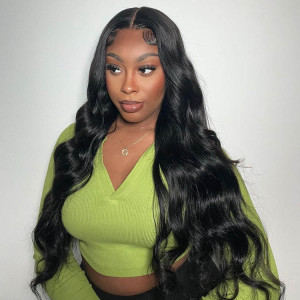 body wave closure wigs