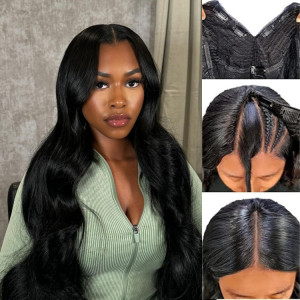 body wave v part wig