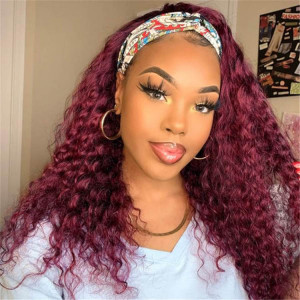 burgundy headband wigs