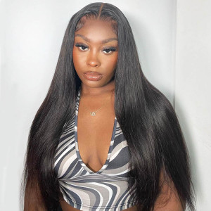 straight glueless lace closure wigs