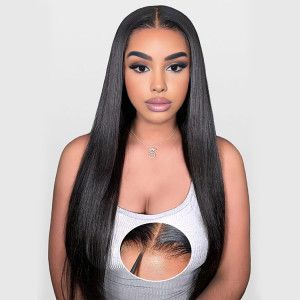 straight human hair wig