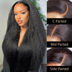 kinky straight lace front wigs