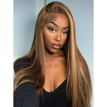 Straight P4/27 Highlights 4x4 Lace Wig Human Hair Wigs Flash Sale