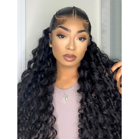 Ready & Go Wigs Water Wave Human Braiding Hair 13x4 Pre-Everything Lace Front Wigs