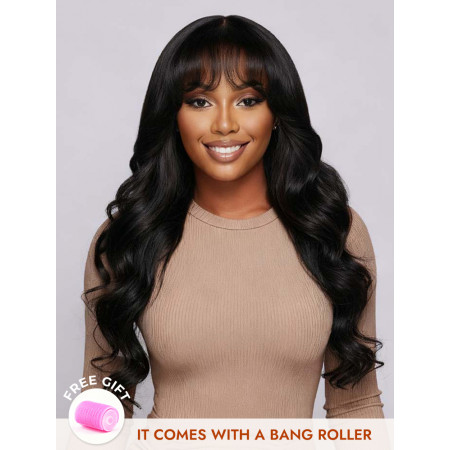 Loose Body Wave Undetectable 3x6 HD Lace Closure Ready To Go Wig With Airy Bangs 